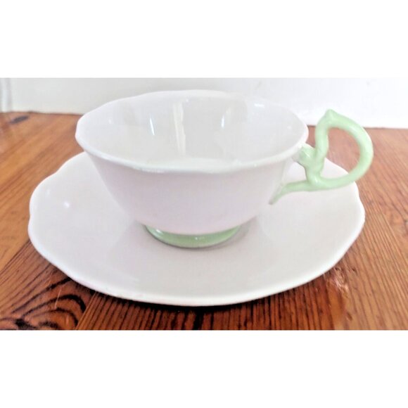Vintage Royal Albert Pastella Pink & Mint Green Cups & Saucers(2) 1935-1940 mark - Picture 11 of 16
